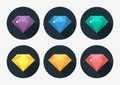 Vector set of colored diamonds