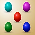 Vector set of colored Eastern eggs