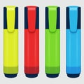 Vector set of colored markers on a white background