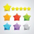 Vector set of colored stars.