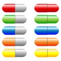 Vector Set of Colorful Capsules