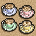 Vector set of colorful Coffee Cups