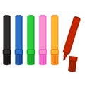 Vector Set of Colorful Felt-tip Pens