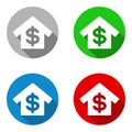 Vector set colorful flat icons bank