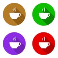 Vector set colorful flat icons coffee