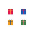 Vector set of colorful gift box symbols, christmas present wrapped with a bow icons Royalty Free Stock Photo