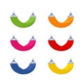 Vector set of colorful hammocks isolated on white background Royalty Free Stock Photo