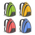 Vector set colorful hiking Backpacks