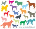 Set of colorful dogs silhouettes-6 Royalty Free Stock Photo