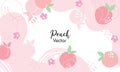 vector set of colorful juicy peach banner