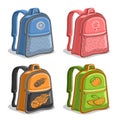 Vector set colorful kids Backpacks