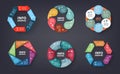 Vector set of colorful loop, circle, step by step infographic. Template for diagram, graph, presentation and chart