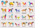 Vector set of colorful mosaic dogs silhouettes-5 Royalty Free Stock Photo
