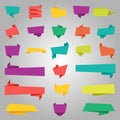 Vector set of colorful origami stickers Royalty Free Stock Photo