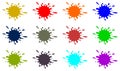 Vector set of colorful paint splashes