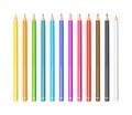 Vector set of colorful realistic pencil illustration Royalty Free Stock Photo