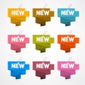 Vector Set of Colorful Retro Paper New Labels Royalty Free Stock Photo