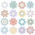 Vector set of colorful round pattern Royalty Free Stock Photo