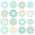 Vector set of colorful round pattern Royalty Free Stock Photo