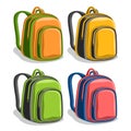 Vector set colorful school Backpacks