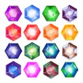 Vector set of colorful shiny jewels. Royalty Free Stock Photo