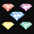 Vector set of colorful shiny jewels. Royalty Free Stock Photo