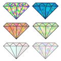 Vector set of colorful shiny jewels. Royalty Free Stock Photo
