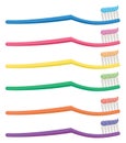 Vector set of colorful toothbrushes