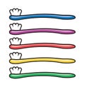 Vector set of colorful toothbrushes