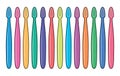 Vector set of colorful toothbrushes