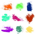 Vector set of colorful watercolor blots and brush strokes, isolated on the white background Royalty Free Stock Photo