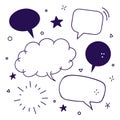 Vector set of comic speech bubbles and thought clouds for chat, communication Royalty Free Stock Photo