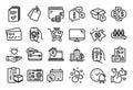 Vector set of Computer, Sale tags and Cross sell line icons set. Vector