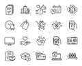 Vector set of Computer, Sale tags and Cross sell line icons set. Vector