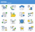 Vector set of computer services icons in thin line style. Messages, email, cloud storage. Website UI and mobile web app Royalty Free Stock Photo