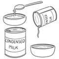 Vector set of condensed milk Royalty Free Stock Photo