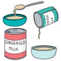 Vector set of condensed milk Royalty Free Stock Photo