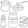 Vector set of condensed milk