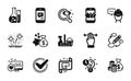 Vector set of Confirmed, Loan and Keywords icons simple set. Vector