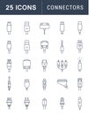 Vector Set Connectors for PC and Mobile Devices Royalty Free Stock Photo