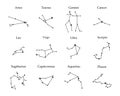 Vector set constellations of the signs of the zodiac. Astrology, astronomy. Mystical symbols Royalty Free Stock Photo