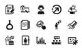 Vector set of Consultant, Work home and Copy documents icons simple set. Vector