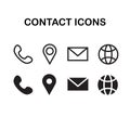 Vector set of contact icons. Icons for business card design.