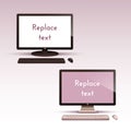 Vector set of contemporary computers with keyboard Royalty Free Stock Photo