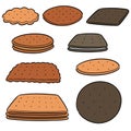 Vector set of cookies and biscuits Royalty Free Stock Photo