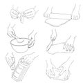 Vector set of cooking hands