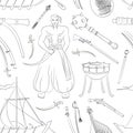 Vector set of Cossacks objects pattern