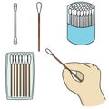 Vector set of cotton swab