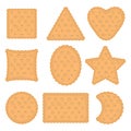 Vector set of cracker chips of various shapes