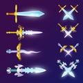 Vector set of crossed epic swords
